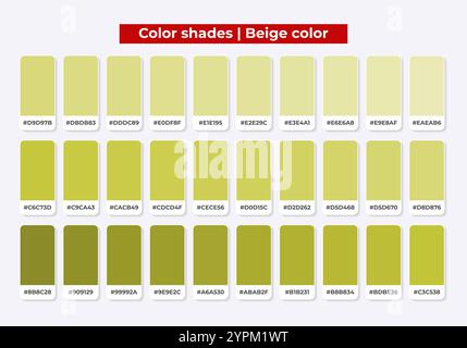 Farbpalette, beige Farbtöne, Farbharmonie, Set trendiger, flacher Farben, Farbmuster Stock Vektor