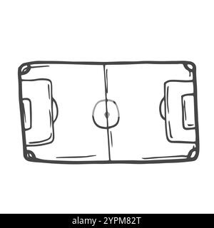Fußballstadion oder Fußballfeld. Sportzeichnung Turnierdesign in Kritzeleien Stock Vektor