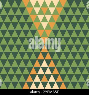 Abstraktes weihnachtsmuster mit geometrischem weihnachtsbaum, grüne und goldene Farbe, Design-Vektor Stock Vektor