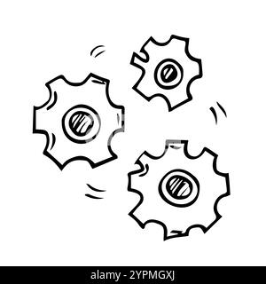 Symbol für Zahnräder, Zahnräder oder Einstellungen. Business- und Teamwork-Konzept Stock Vektor