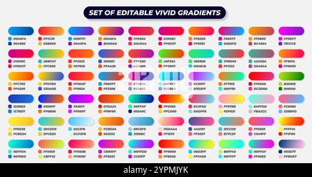 Satz lebendiger Verläufe, Bildschirmverläufe mit modernen abstrakten Hintergründen für Titelblätter, Kalender, Broschüren, Einladungen, Karten, Webdesign, Apps. Trendig Stock Vektor