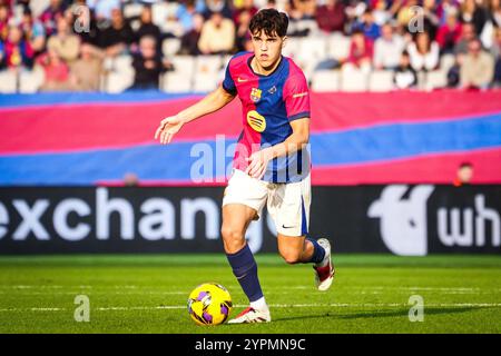 Barcelona, Spanien, Spanien. November 2024 30. Pau CUBARSI von Barcelona während des LaLiga-Spiels zwischen FC Barcelona und UD Las Palmas bei Estadi Olimpic Lluis Companys am 30. November 2024 in Barcelona. (Kreditbild: © Matthieu Mirville/ZUMA Press Wire) NUR REDAKTIONELLE VERWENDUNG! Nicht für kommerzielle ZWECKE! Quelle: ZUMA Press, Inc./Alamy Live News Stockfoto
