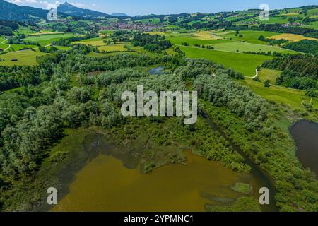 Blick auf das Allgäuer Seenland rund um den Grüntensee bei Wertach Stockfoto