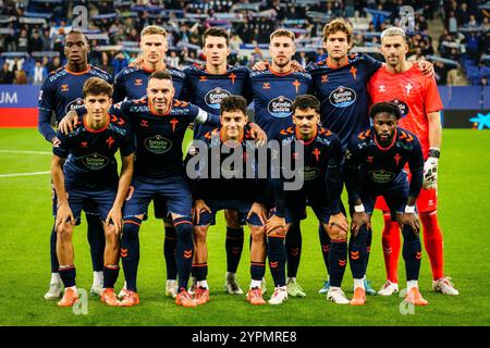 Barcelona, Espagne. November 2024 30. Team von Celta Vigo während des spanischen Meisterschaftsspiels La Liga zwischen RCD Espanyol und RC Celta de Vigo am 30. November 2024 im RCDE Stadium in Barcelona, Spanien - Foto Matthieu Mirville (J Garcia)/DPPI Credit: DPPI Media/Alamy Live News Stockfoto