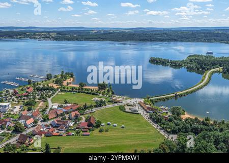 Die Ferienregion Fränkische Seenplatte bei Enderndorf am Großen Brombachsee von oben Stockfoto