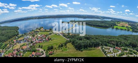 Die Ferienregion Fränkische Seenplatte bei Enderndorf am Großen Brombachsee von oben Stockfoto