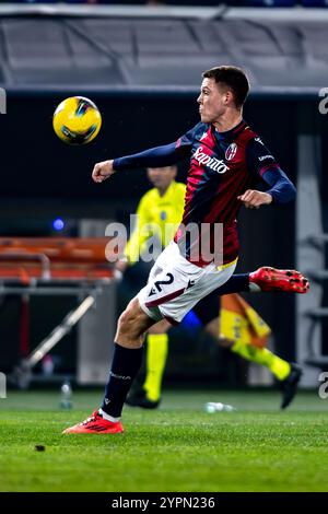 Emil Holm (Bologna) während der italienischen Serie A Spiel zwischen Bologna 3-0 Venezia im Renato Dall Ara Stadion am 30. November 2024 in Bologna, Italien. (Foto: Maurizio Borsari/AFLO) Stockfoto