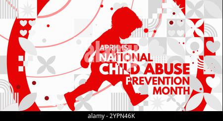Nationaler Monat Zur Verhinderung Von Kindesmissbrauch Stock Vektor