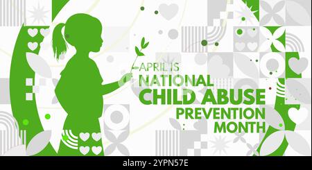 Nationaler Monat Zur Verhinderung Von Kindesmissbrauch Stock Vektor
