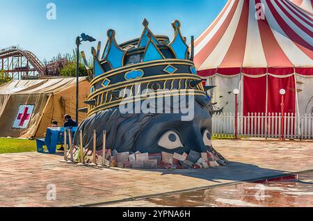 ROM - SEPTEMBER 12: Im Cinecitta World Vergnügungspark, in der Nähe von Rom, Italien, 12. September 2019. Der Park wurde am 24. Juli 2014 offiziell eröffnet Stockfoto