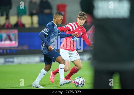 Silkeborg, Dänemark. Dezember 2024. Silkeborg IF moeder AGF i Superligaen paa JYSK Park i Silkeborg soendag den 1. dezember 2024. Quelle: Ritzau/Alamy Live News Stockfoto