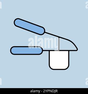 Symbol für Knoblauch drücken. Küchengerät. Diagrammsymbol für das Kochen von Website-Design, Logo, App, UI Stock Vektor