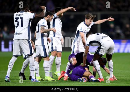 Florenz, Italien. Dezember 2024. Während des Fußballspiels der Serie A zwischen ACF Fiorentina und FC Internazionale im Artemio Franchi Stadion in Firenze (Italien), 1. Dezember 2024. Quelle: Insidefoto di andrea staccioli/Alamy Live News Stockfoto