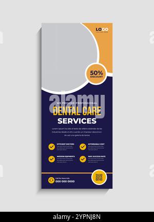 Dental Care Service Roll-Up Banner oder Standdesign Stock Vektor