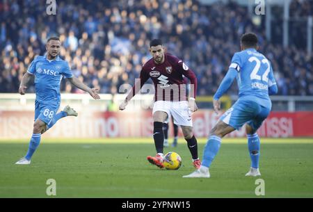 Antonio Sanabria vom FC Turin während der Italienischen Serie. A, Saison 2024/25, Fußballspiel zwischen Turin FC und SSC Napoli am 1. Dezember 2024 im Stadio Olimpico Grande Torino, Turin Italien. Foto Nderim Kaceli Stockfoto