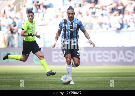 Porto Alegre, Brasilien. Dezember 2024. RS - PORTO ALEGRE - 12/01/2024 - BRASILIANISCHER A 2024, GREMIO x SAO PAULO - Braithwaite Spieler von Gremio während des Spiels gegen Sao Paulo im Stadion Arena do Gremio für die brasilianische A 2024 Meisterschaft. Foto: Maxi Franzoi/AGIF Credit: AGIF/Alamy Live News Stockfoto