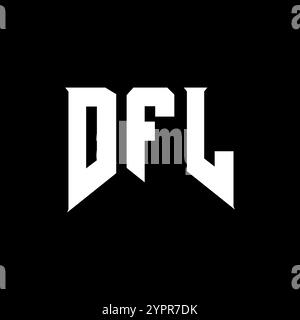 DFL-Letter-Logo für Technologieunternehmen. DFL-Logo-Design in Schwarz-weiß-Farbkombination. DFL-Logo, DFL-Vektor, DFL-Design, DFL-Symbol, DFL-Alph Stock Vektor