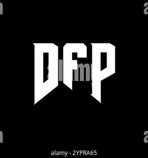 DFP-Letter-Logo für Technologieunternehmen. DFP-Logo-Design in Schwarz-weiß-Farbkombination. DFP-Logo, DFP-Vektor, DFP-Design, DFP-Symbol, DFP-Alph Stock Vektor