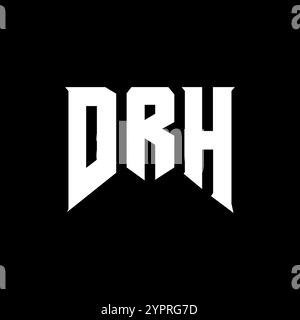 DRH-Letter-Logo für Technologieunternehmen. DRH-Logo-Design in Schwarz-weiß-Farbkombination. DRH-Logo, DRH-Vektor, DRH-Design, DRH-Symbol, DRH-Alph Stock Vektor