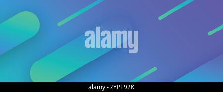 Trendiger geometrischer blauer Hintergrund mit abstrakten dynamischen Formen. Bannerdesign. Futuristisches Muster. Vektorabbildung Stock Vektor