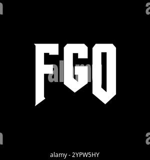 FGO Letter Logo für Technologieunternehmen. FGO-Logo-Design in Schwarz-weiß-Farbkombination. FGO-Logo, FGO-Vektor, FGO-Design, FGO-Symbol, FGO-Alph Stock Vektor