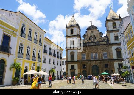 Sao Francisco Kirche in Pelourinho, im historischen Zentrum von Salvador Bahia. Brasilien. Pelourinho, im historischen Zentrum von Salvador Bahia. Febrau Stockfoto