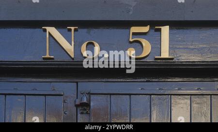 Hausnummernschild, Nummer 51, Ziffer, Jubiläum, Geburtstag, Jahrgang, Nordrhein-Westfalen, Deutschland, Europa Stockfoto