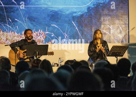 Vorstellung von Maria del Mar Bonet und Borja Penalba, es Baluart, Palma, Mallorca Stockfoto