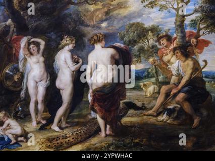 Peter Paul Rubens, das Urteil von paris, Öl auf Leinwand, National Gallery, London, England, Großbritannien Stockfoto