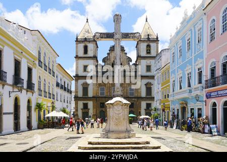 Sao Francisco Kirche in Pelourinho, im historischen Zentrum von Salvador Bahia. Brasilien. Pelourinho, im historischen Zentrum von Salvador Bahia. Febrau Stockfoto