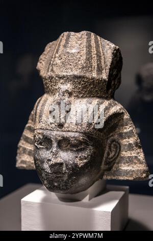 Wahrscheinlich Chef des Pharaos Shabaka, Granit, 25. Dynastie, 716-702 v. Chr., wahrscheinlich Heliopolis, Ägypten, Sammlung des Britischen Museums, Afrika Stockfoto