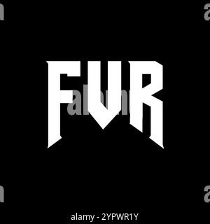 FVR-Letter-Logo für Technologieunternehmen. FVR-Logo-Design in Schwarz-weiß-Farbkombination. FVR-Logo, FVR-Vektor, FVR-Design, FVR-Symbol, FVR-Alph Stock Vektor