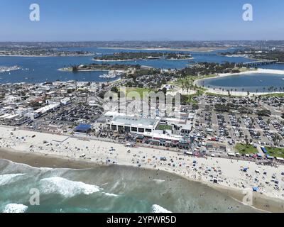 Luftaufnahme der Mission Bay und des Strandes in San Diego, Kalifornien. USA. Berühmtes Touristenziel Stockfoto