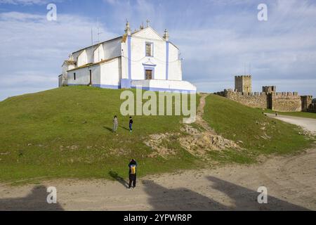 Iglesia del Salvador, castillo Mittelalter, Arraiolos, Distrito de Evora, Alentejo, Portugal, Europa Stockfoto