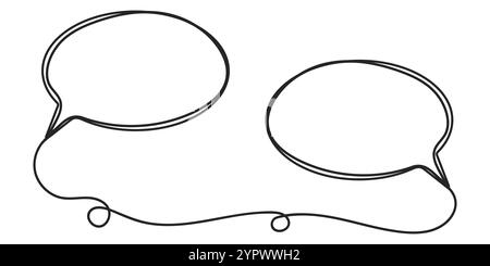 Durchgehende Zeichnung einer Sprechblase mit einer Zeile. Vektorabbildung Stock Vektor