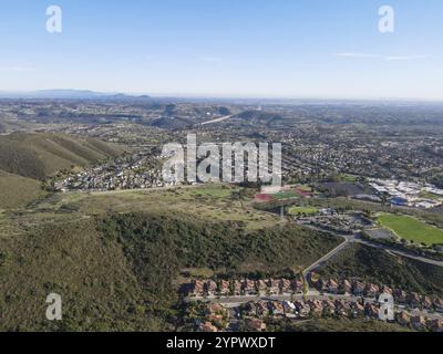 Blick aus der Vogelperspektive auf Black Mountain und Carmel Mountain. San Diego County, Kalifornien Stockfoto