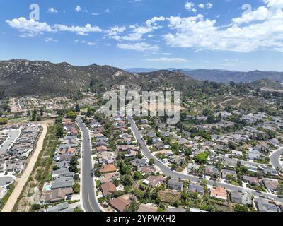 Luftaufnahme der großen Häuser der Mittelklasse, Escondido, Südkalifornien, USA, Nordamerika Stockfoto