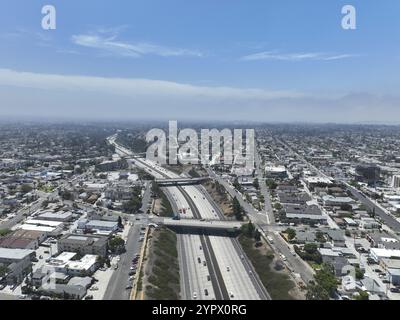 Luftaufnahme des Autobahnkreuzes und der Kreuzung in North Park, San Diego, Kalifornien, USA, Nordamerika Stockfoto