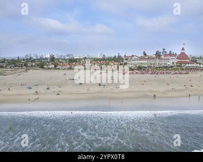 Luftaufnahme des Hotels Del Coronado, San Diego, Kalifornien, USA. September 2021 Stockfoto