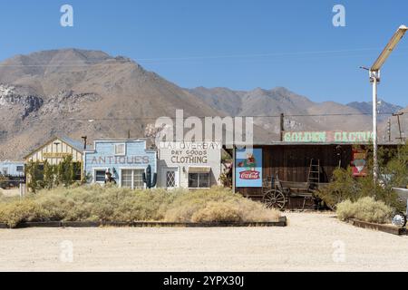 The Golden Cactus, Ghost Town Museum in Pearsonville, Kalifornien, USA. September 2020 Stockfoto