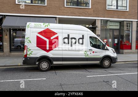 London, UK, 21. März 2024 : DPD-Lieferwagen in London. GeoPost (ehemals DPDgroup) ist ein internationaler Paketzustellungsdienst mit Sitz in ISS Stockfoto