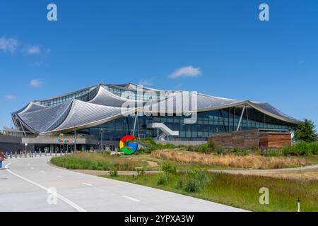 Außenansicht des Google Bay View Firmengeländes in Mountain View, Kalifornien, USA Stockfoto