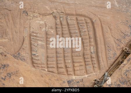 Petroglifo, yacimiento rupestre de Ait Ouazik, Finales del Neolitico, Marruecos Stockfoto