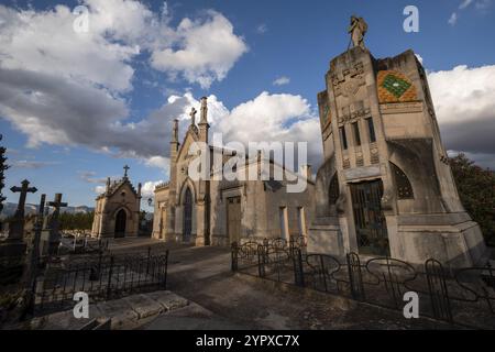 Modernistisches Mausoleum der Familie Bestard, 19. Jahrhundert, Friedhof Santa Maria, Mallorca, Balearen, Spanien, Europa Stockfoto