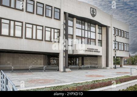 Das Gebäude des Nationalrates der Slowakischen Republik (Narodna rada Slovenskej republiky) in Bratislava. Slowakei Stockfoto