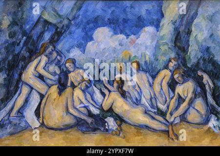 Badegäste (Les Grandes Baigneuses), Paul Cezanne, um 1894-1905, Öl auf Leinwand, Nationalgalerie, London, England, Großbritannien Stockfoto