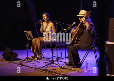 Toti Soler und Gemma Humet, Jardi de la Casa Llorenc Villalonga, Binissalem, Mallorca, Balearen, Spanien, Europa Stockfoto