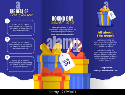 Handgezeichnete Vorlagen für kreative soziale Medien am Boxing Day Stock Vektor