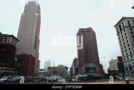 Gebäude in der Innenstadt von Cleveland, OH, USA, cca. 2000 Stockfoto