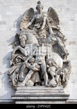 La Paix de 1815 Skulptur am Arc de Triomphe, Paris, Frankreich Stockfoto